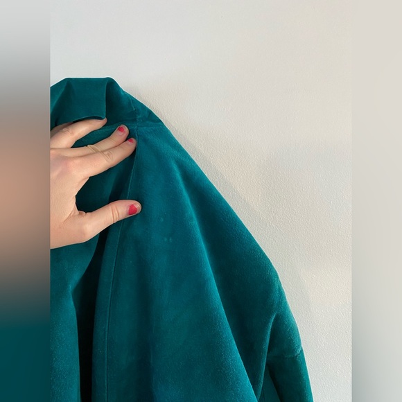 Spring Vintage 80s Turquoise Suede Jacket - S-L - Picture 8 of 8